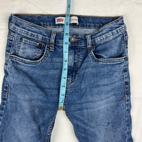 Levi's 510 Skinny Blue Jeans Size 16 Reg 28x30 Stretch Denim Adjustable Boys Kid - Picture 15 of 16